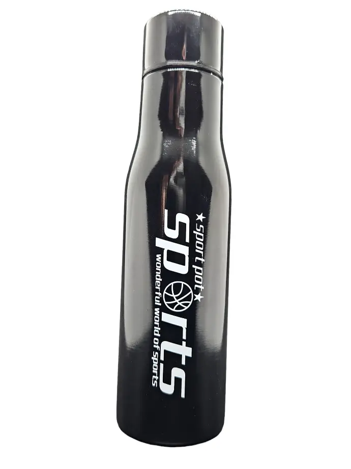[IX2500941] Stainless Steel Colored Sports Water Bottle 500ml 23cm (Black)