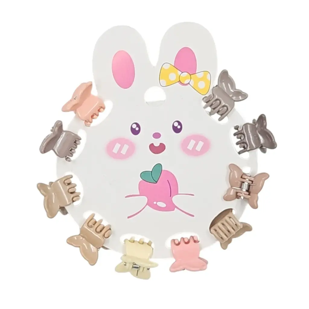 [IX2500884] Unique Baby Butterfly Mini Hair Crab Pack Of 10 (Pastel Colors)