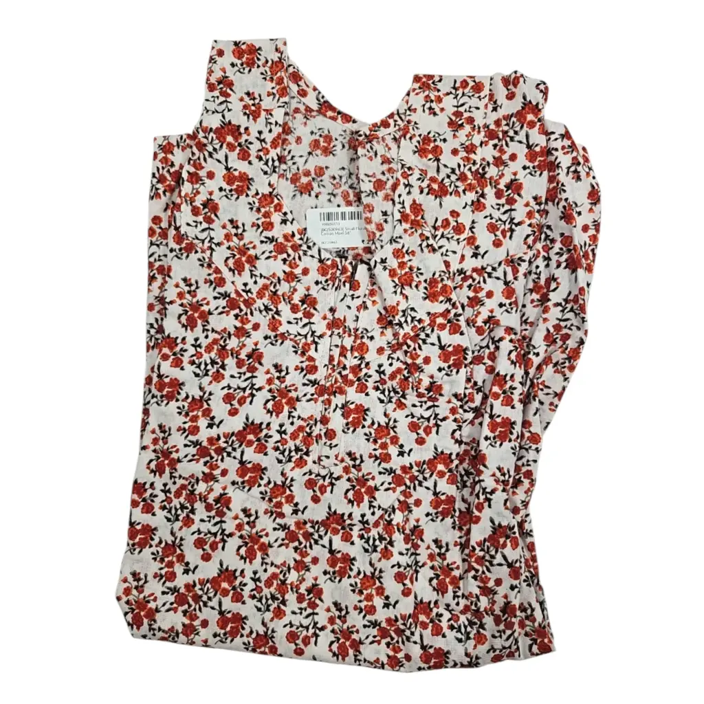 [IX2500963] Small Floral Print Cotton Maxi 56"