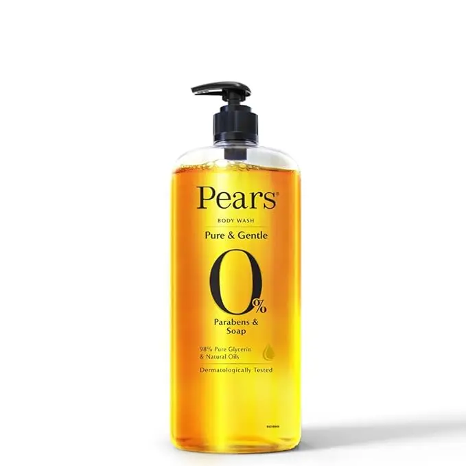 Pears Pure & Gentle Body Wash 0% Parabens & Soap With Scrubber