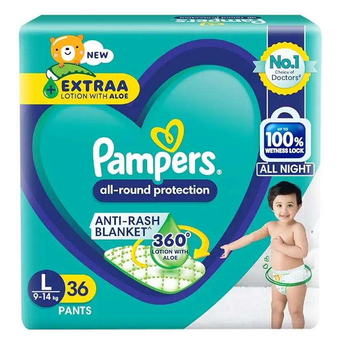 [IX2501010] Pampers All Round Night Protection Diaper Large Pack Of 40 MRP 699