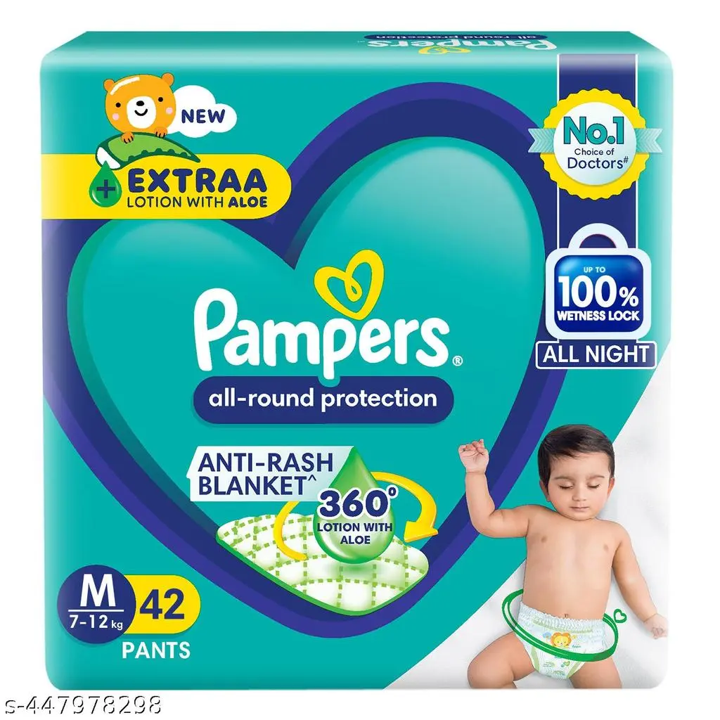 [IX2501012] Pampers All Round Night Protection Diaper Medium Pack Of 42 + 4 MRP 699