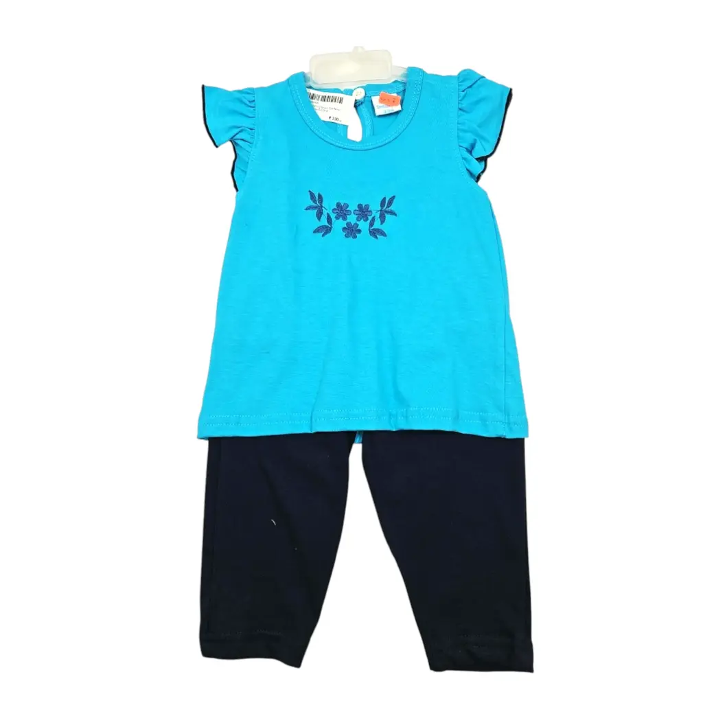 Seven Dye New Born Blue Dress Set Girls 