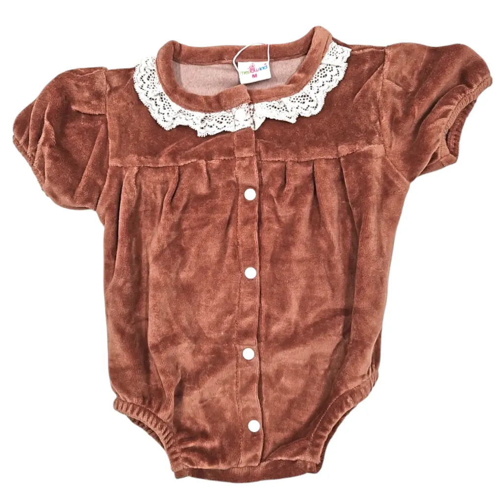 [IX2501080] Romper Melowkid New Born Kids Velvet Short Frock Dress   (Large)