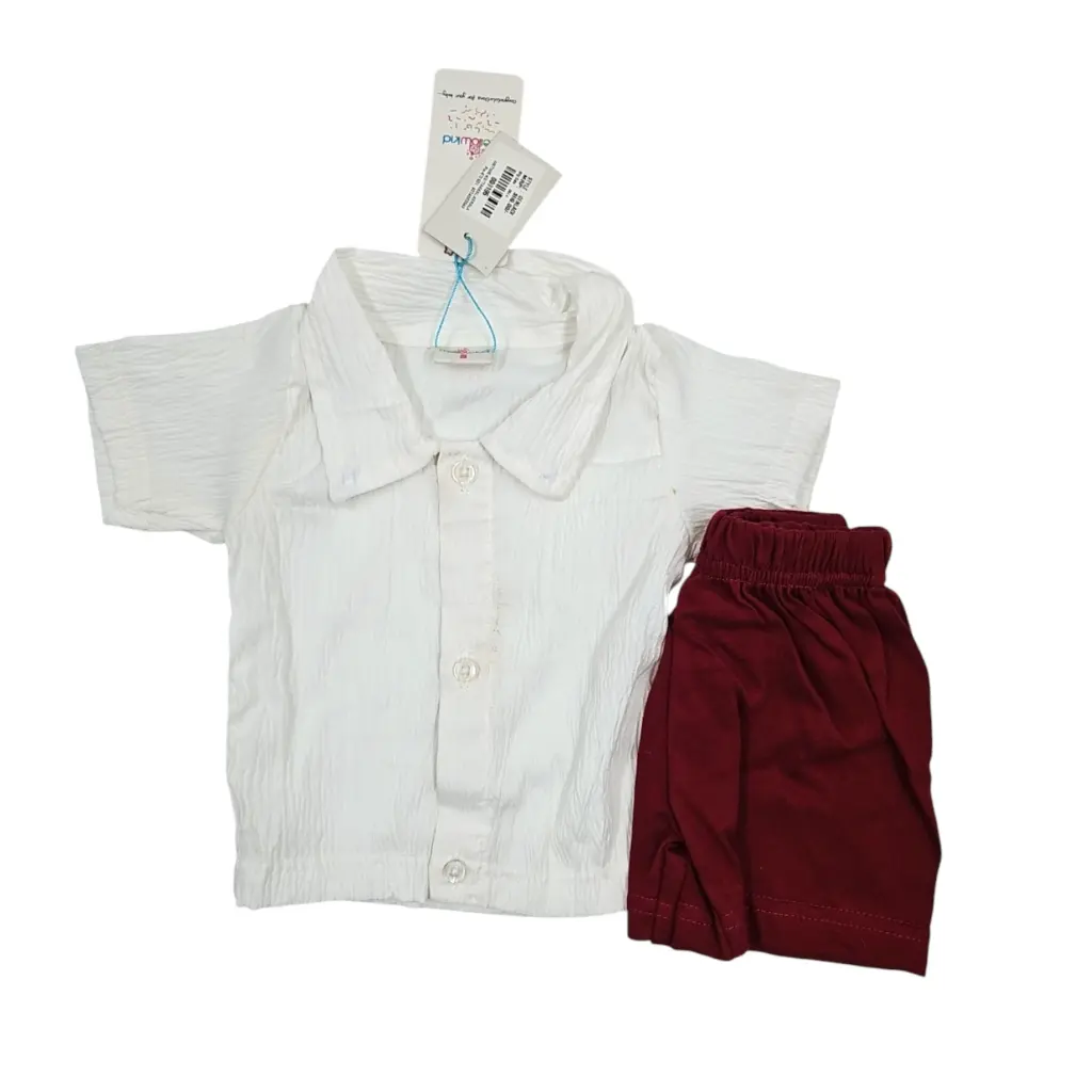 Genlack Melowkid New Born Kids White Shirt With Shorts