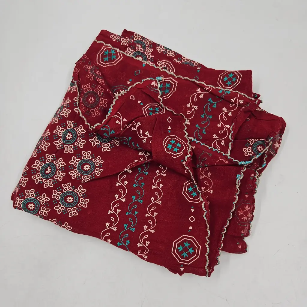 MTI Ajrak Printed Cotton Dupatta With Border