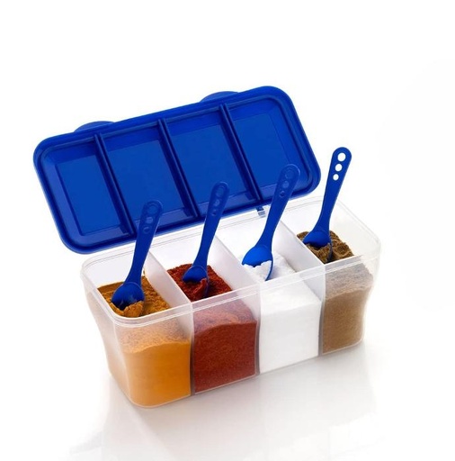 [IX2501120] 4 In 1 Plastic Container With Spoon Small
