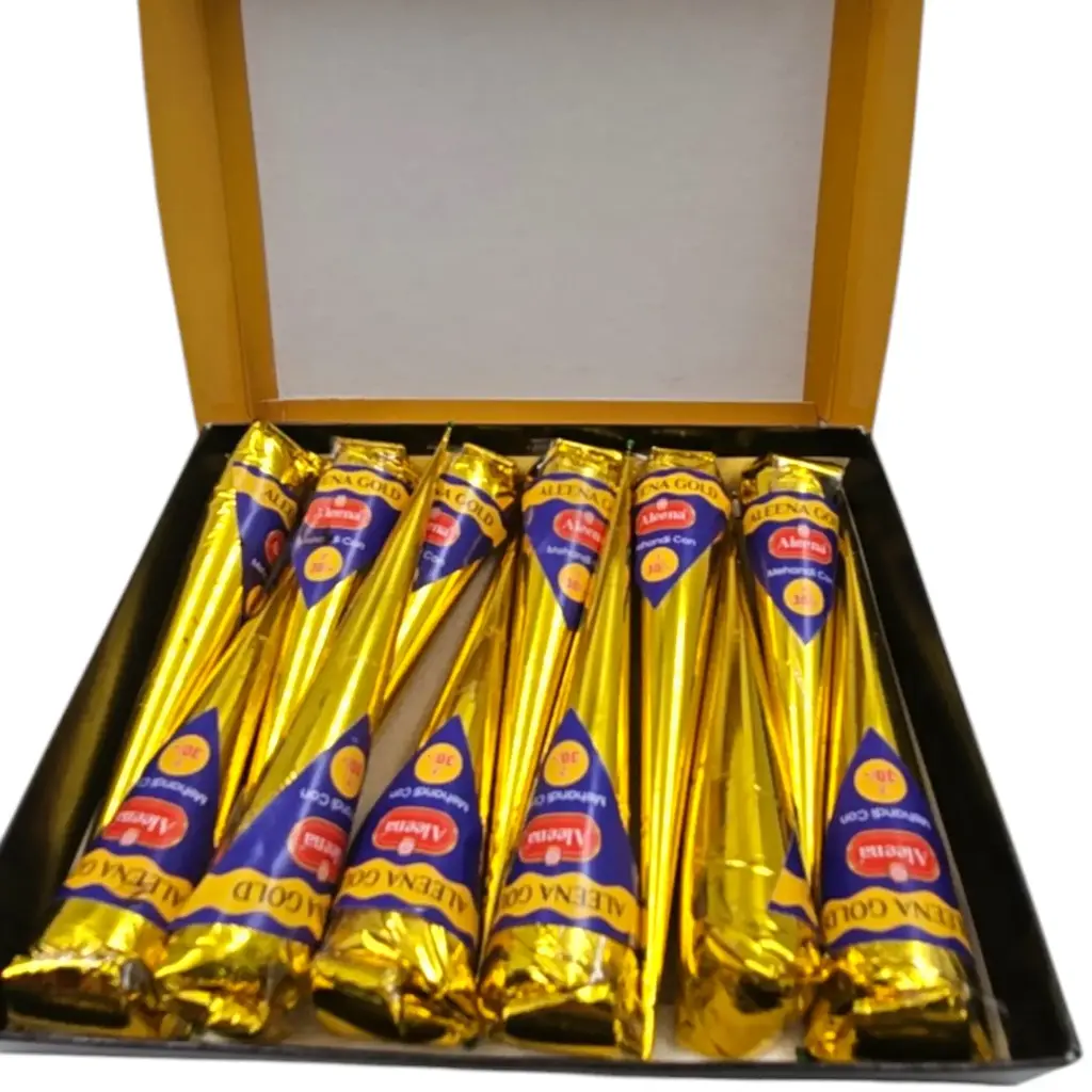 [IX2501148] Aleena Gold Mehandi Cone