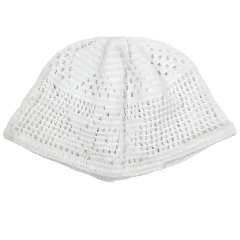 [IX2501359] White Foam Breathable Muslim Cap