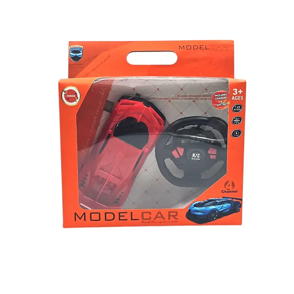 [IX2501401] 1: 24 Scale RC Bugatti Car With Steering Wheel  (Red)