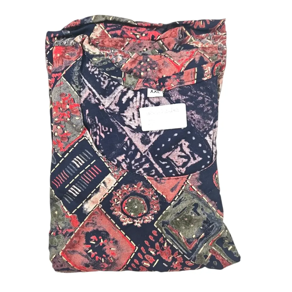 Muslin Printed Churidar Top With Embroidery Neck XXL