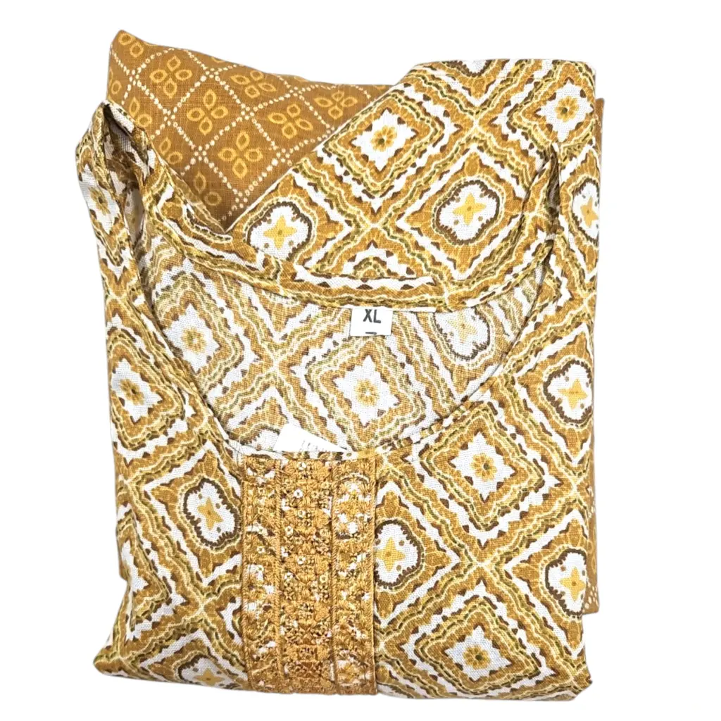 [IX2501484] Muslin Churidar Set With Double Color Shawl