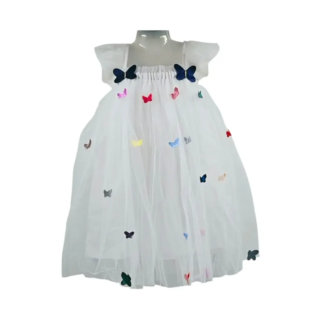 Konari Butterfly White Net Frock 
