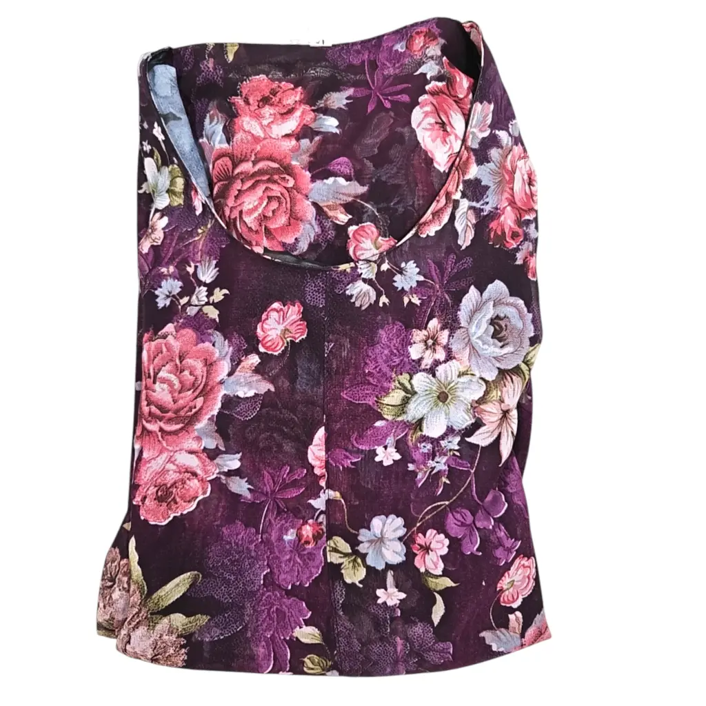 [IX2501517] Floral Print Full Length Pardah Gown XL