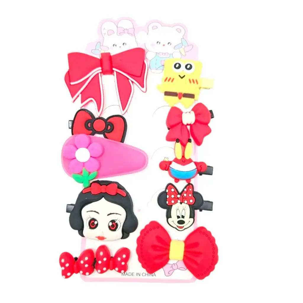 Cute Silicone Hair Tik Tik Combo Pack Of 10