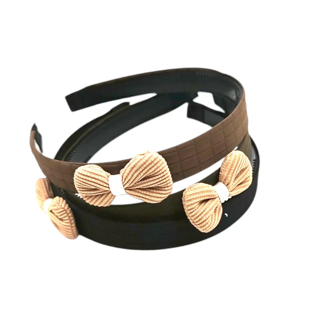 [IX2501557] Mat Finish Hair Band With Bow