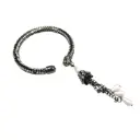 Golden Unattached Stoned Bangle With Hanging Stone