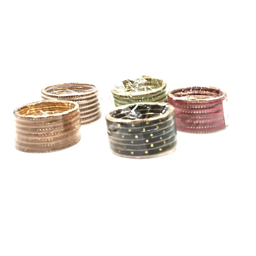 [IX2501609] Fabric Colored Bangle With Alternate Stone 