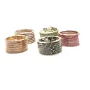 Fabric Colored Bangle With Alternate Stone 