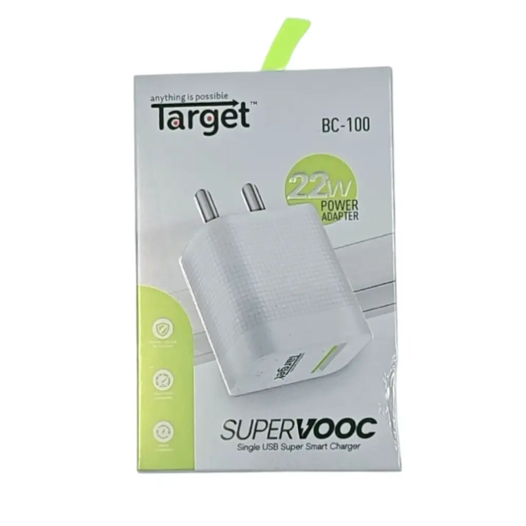 BC 100 Target 22W Super Vooc Single USB Super Smart Charger