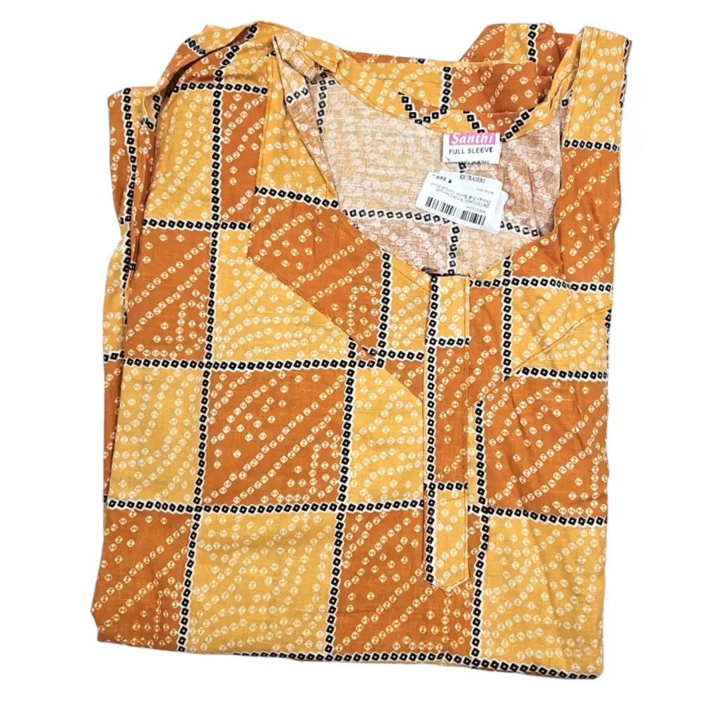 [IX2501843] Small Chungidi Design Full Sleeve Cotton Maxi