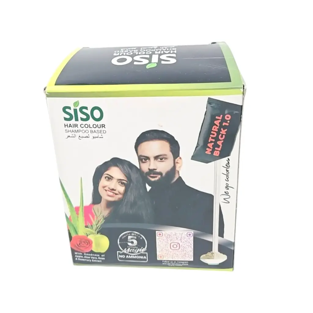 Siso Hair Color Shampoo Based Natural Black 1.0 