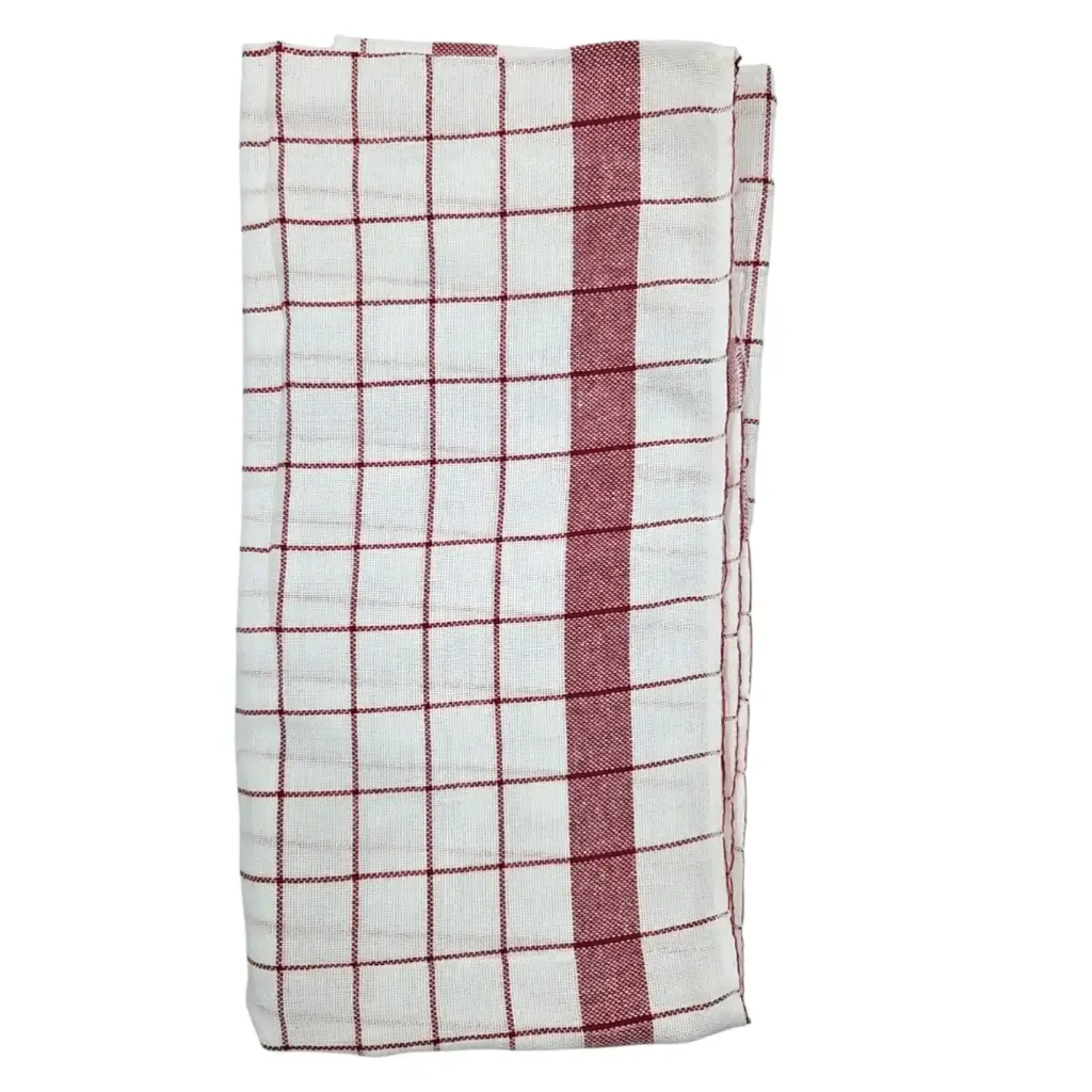 [IX2502173] White Cotton Check Thorth Thick 60 X 132 cm