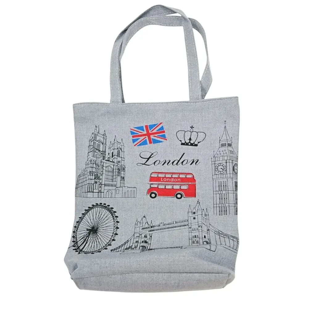 [IX2502235] Jute One Side College Bag Grey