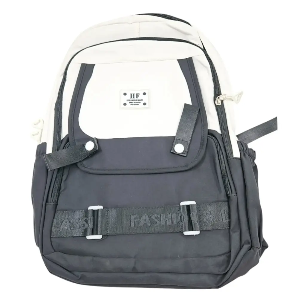 [IX2502263] HF Fashion Double Color College Bag Double Main Pocket 