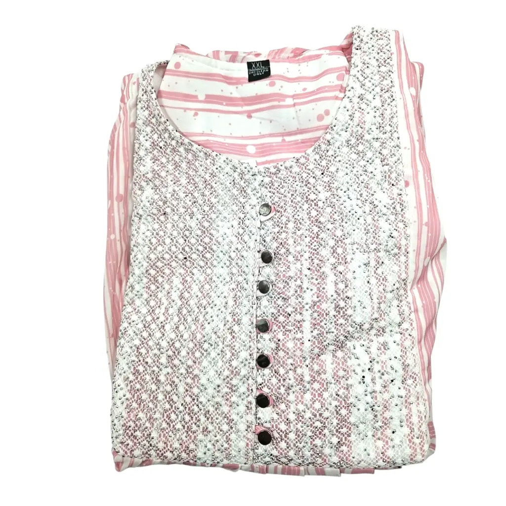 Pink Stone Neck Full Length Flair Top