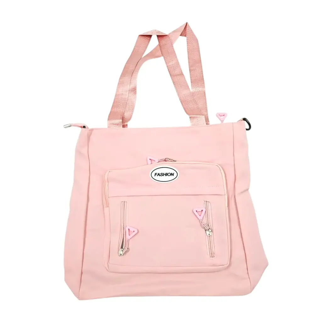 [IX2502278]  Fashion One Side Collage Bag With Pocket  (Light Pink)
