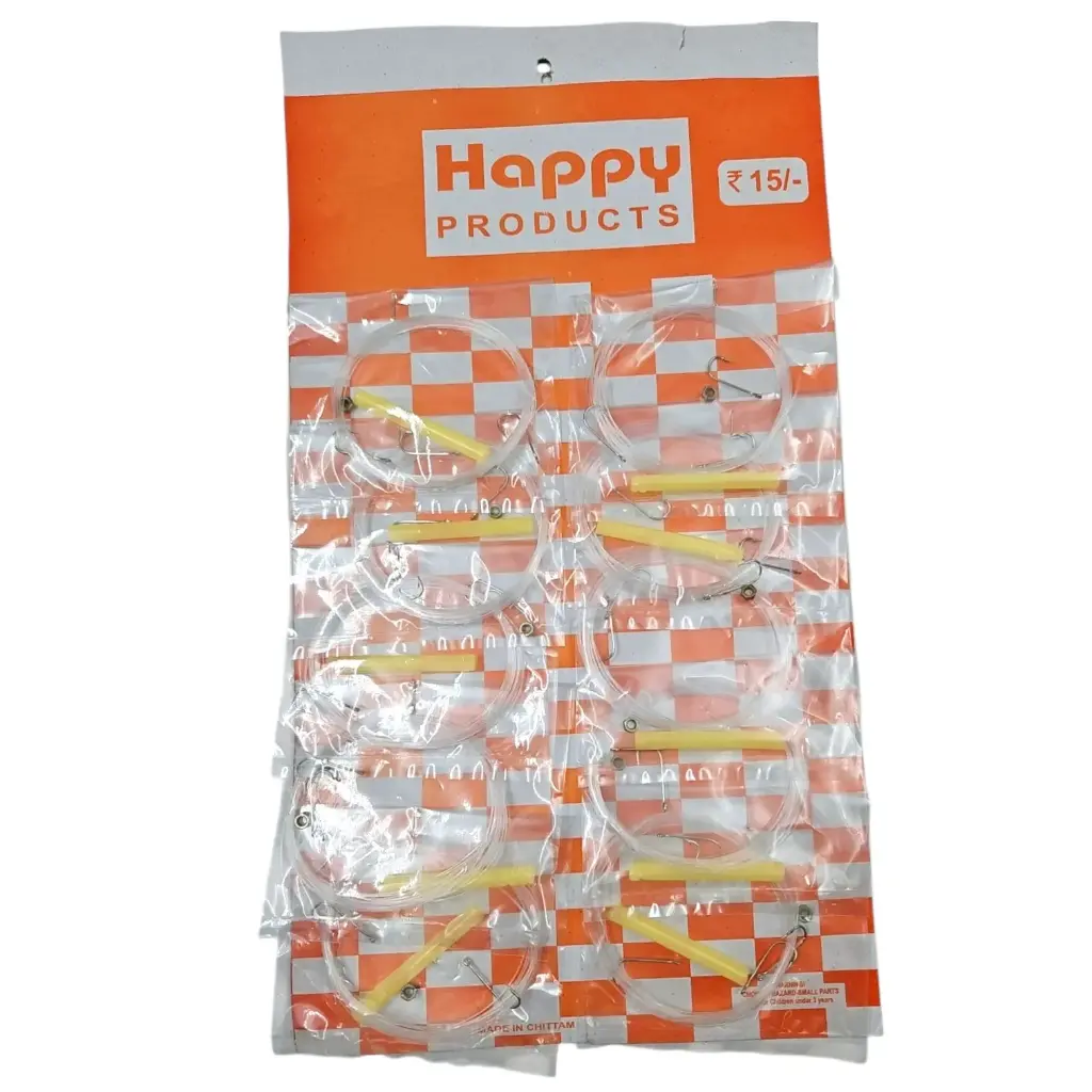 Happy Nylon Fishing Thread With 3 Hooks 
