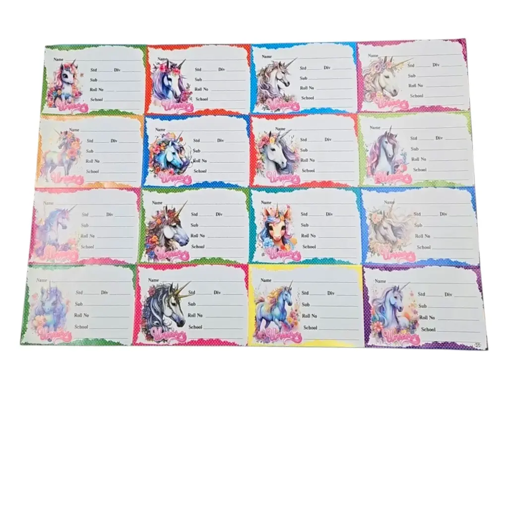 Sticky Name Slips 16s Stickers Unicorn