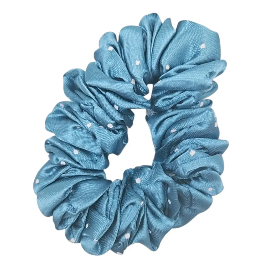 Colored Dotted Satin Scrunches 10cm