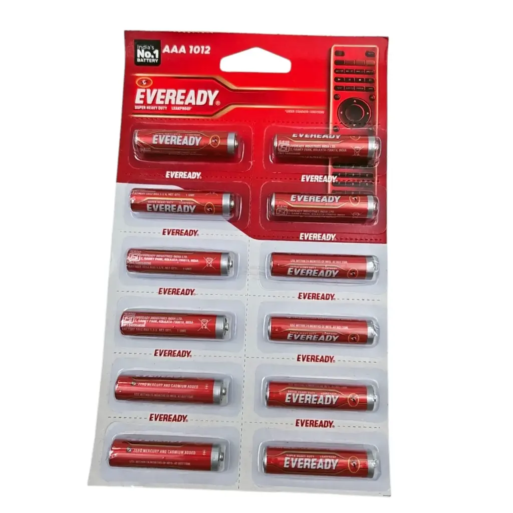 Eveready AAA 1012 Super Heavy Duty Leak Proof Battery MRP 18