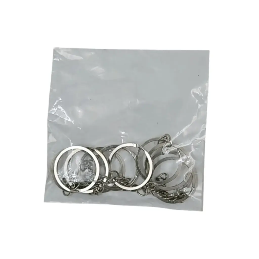 [IX2502608] Key Chain Silver Joining Ring Large 10 gm Pkt