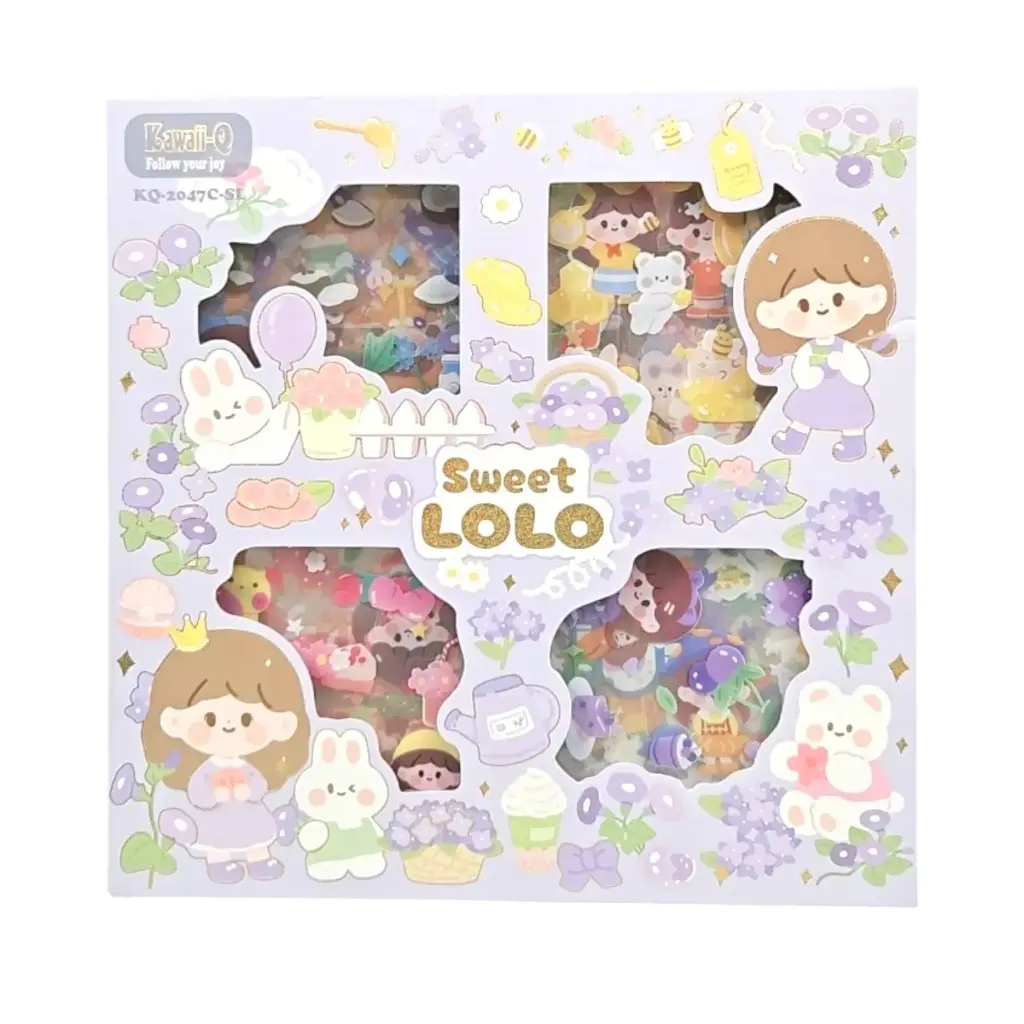[IX2502638] Sweet Lolo Cartoon Theme Kawai Stickers 100 Sheet Box