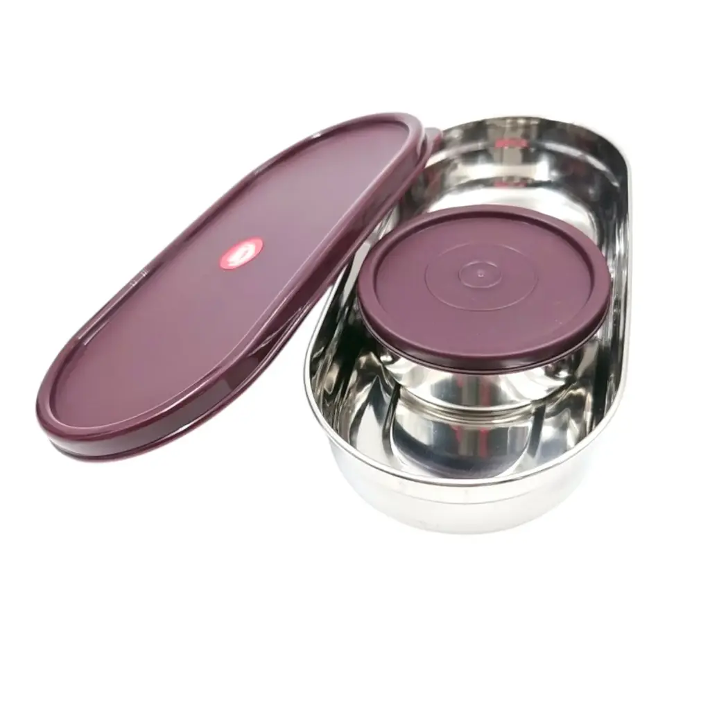  NE Noble Lunch Time Long SS Lunch box With Snack Box