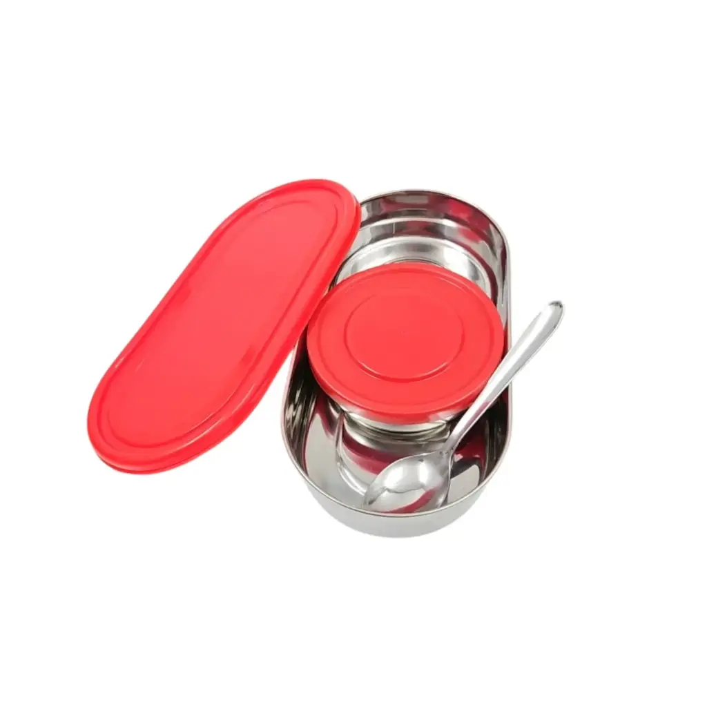 Rio Slim Stainless Steel Lunch Box With Snack Box