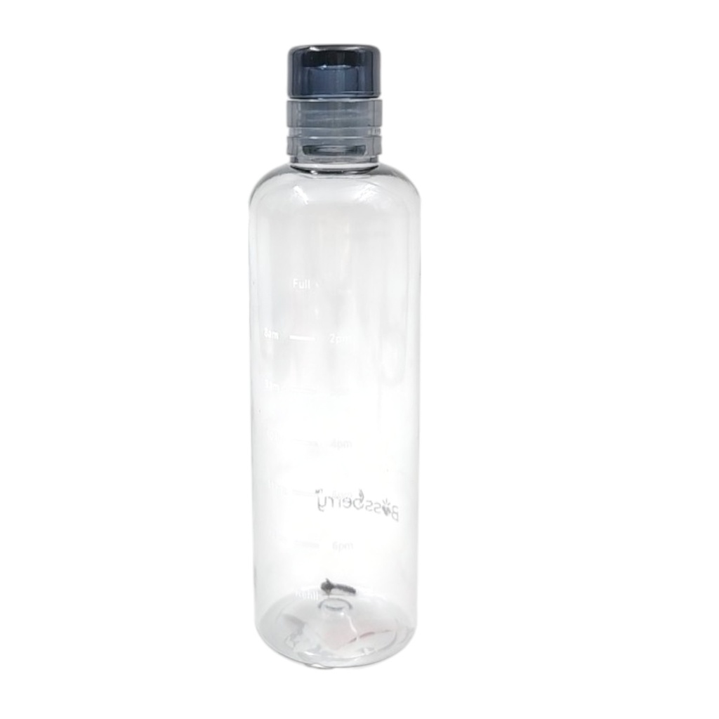 [IX2502754] Bossberry Sonet Transparent Water Bottle With Measurement 600ml  (Black)