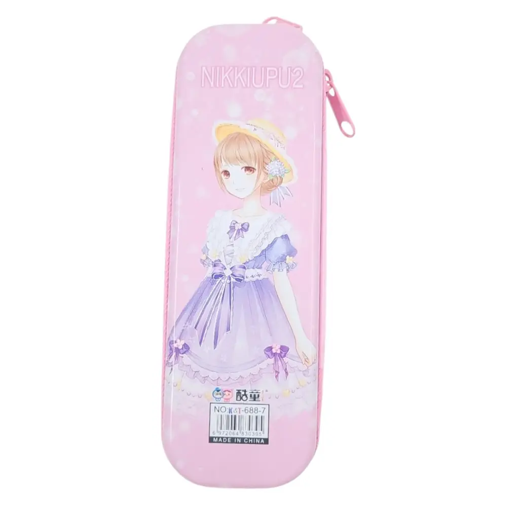 Kids Barbie Printed Curved Pencil Box 