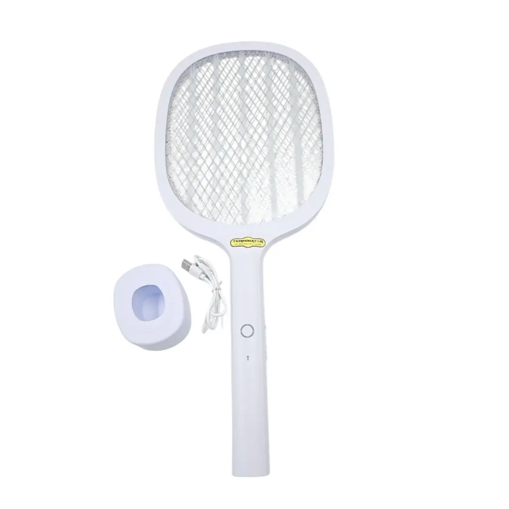 Terminator 2 In 1 6 UV Light Lithium Battery Mosquito Swatter  With Stand