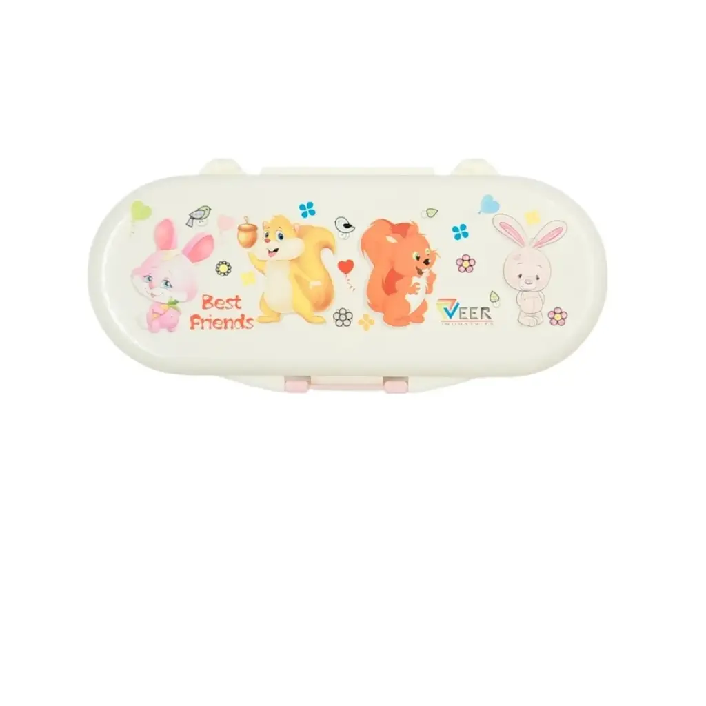Veer Industries Printed Plastic Double Layered Pencil Box 