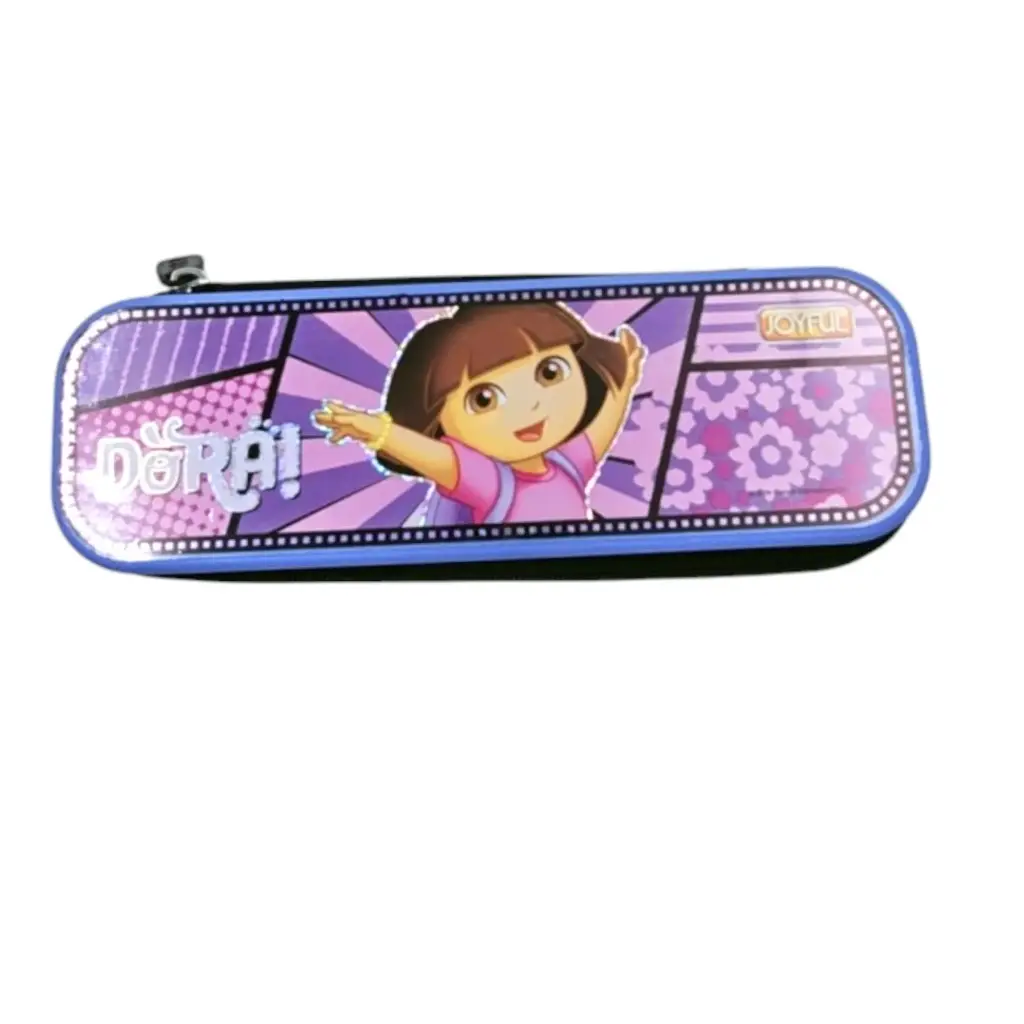 [IX2503103] Joyful Cartoon Plastic Zipper Pencil Box (Dora)