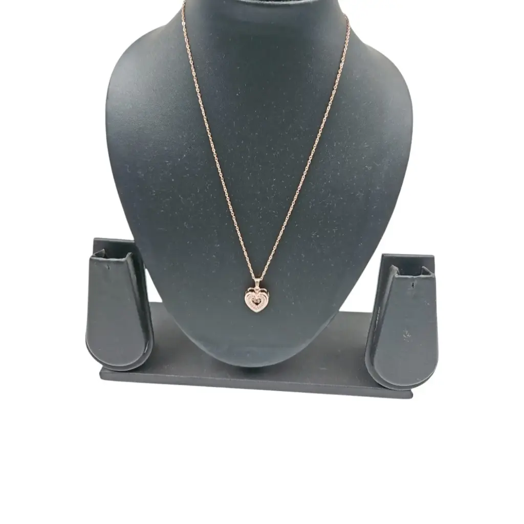[IX2503259] Rose Gold Chain With White Stone Frame Locket 