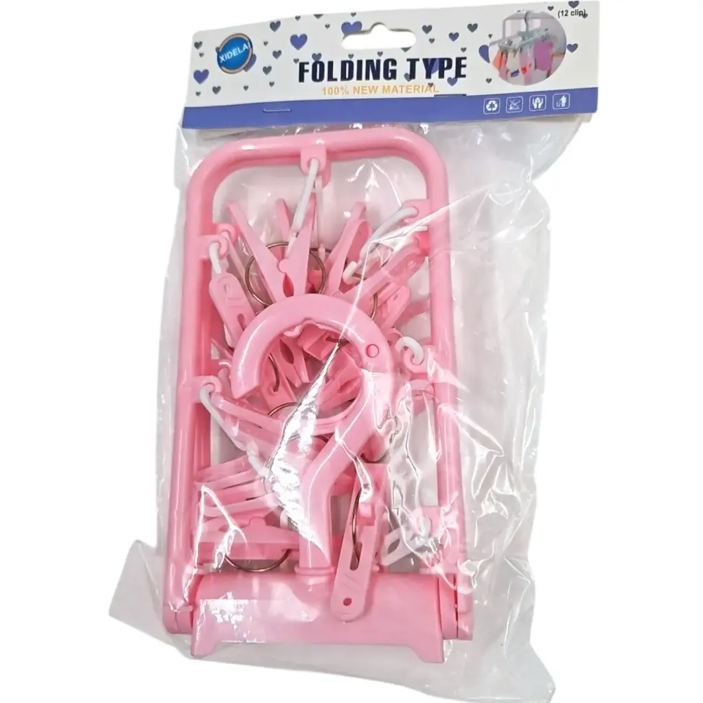  Fancy Clothes Pegs Plastic Clips Hanger (12 Clip)
