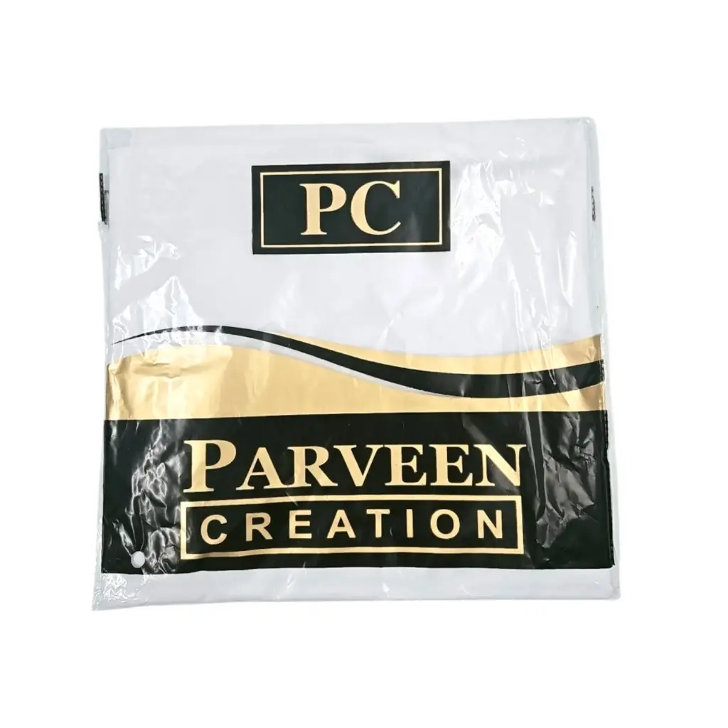  Parveen Creation Plane White Georgette Maftha Shawl Big  