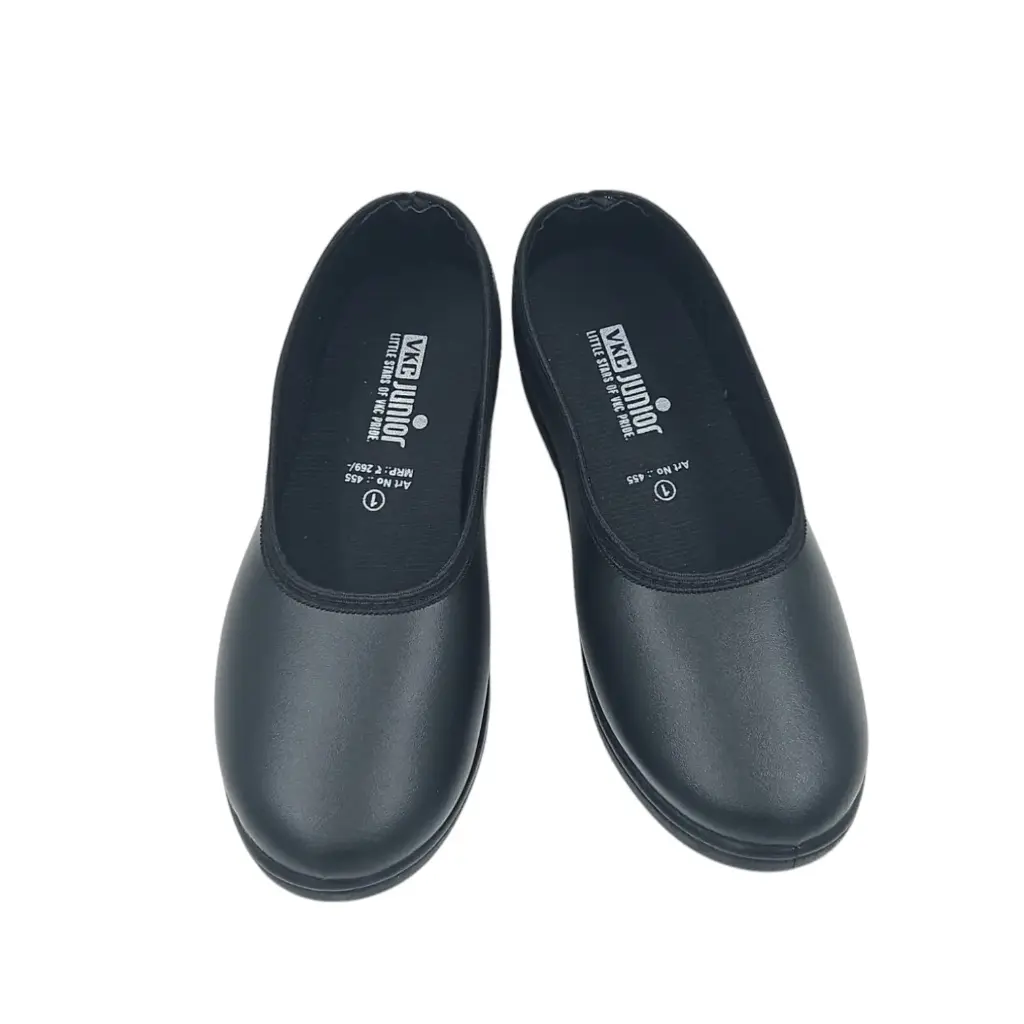 VKC Junior Girls Black Plain School Shoes Large