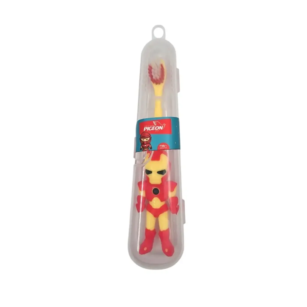 [IX2503679] Pigeon Sensitive Bristle Bot Kids Tooth Brush In Box With Hook  (Red)