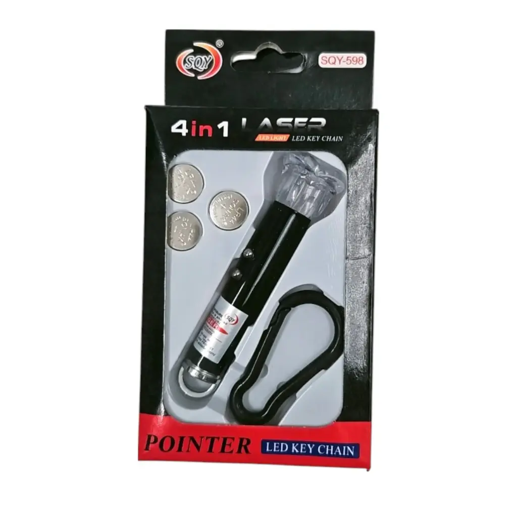 SQY 4 In 1 LED Key Chain Flower Laser Pointer 
